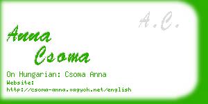 anna csoma business card